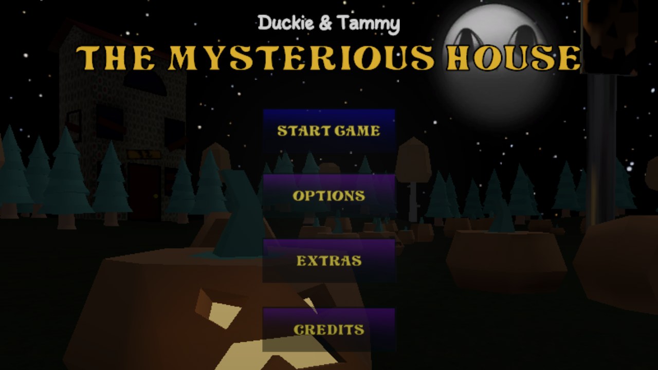 Reviewed The Mysterious House title menu with Duckie and Tammy
